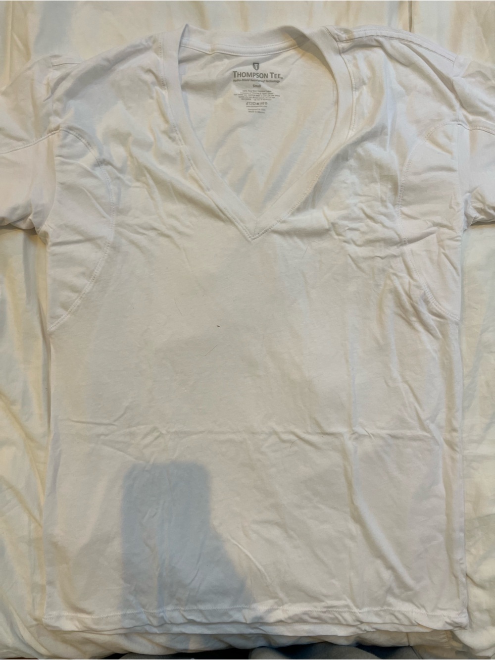 Thompson White OG Fit Deep-V T-Shirt